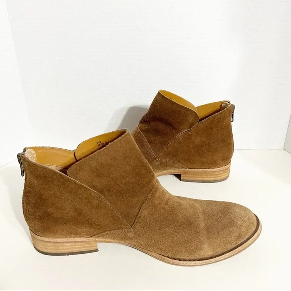 Kork-Ease Suede Ankle Booties Women’s 9.5 Brown Chelsea Slip-On With Back Zip - Picture 3 of 11